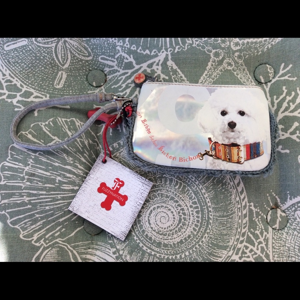 Fuzzy Nation Bichon Frise Wristlet♥️